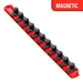 13” Magnetic Socket Organizer w/Twist Lock Clips - Red-1/2" - 8416M