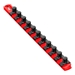 13” Socket Organizer w/Twist Lock Clips - Red-1/2" - 8416