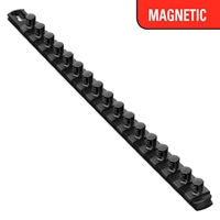 18” Magnetic Socket Organizer w/Twist Lock Clips - Black-1/2" socket holders organizers, best socket organizer, socket set organizer, tool box socket organizers, magnetic socket organizer, tool socket organizer, socket tray organizer, socket organization, socket rail organizer, snap on socket organizer, socket organizer diy, socket holder, magnetic socket holder, socket holders, magnetic socket holders, snap on socket holder, socket set holder, best socket holder, plastic socket holder, socket holder magnetic, socket holder rail, ernst socket rails, magnetic socket rail, socket rails, socket rail, rails socket, socket rails and clips, best socket rails, ernst socket organizer, socket storage, twist lock, twistlock, twist socket, twist socket set, socket lock, lock a socket, snap on socket set